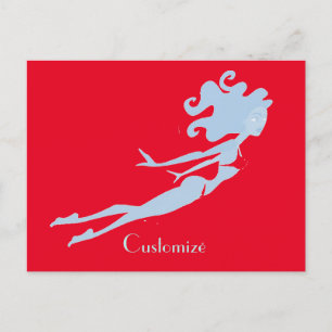 Blue Mermaid Swimmer Thunder_Cove Postcard