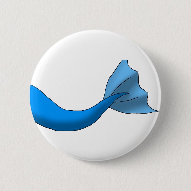 Blue Mermaid Tail 6 Cm Round Badge (Front)
