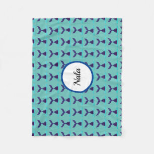 Blue Mermaid Tail Fleece Blanket