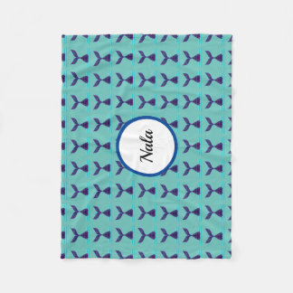 Blue Mermaid Tail Fleece Blanket