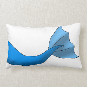 Blue Mermaid Tail Lumbar Cushion