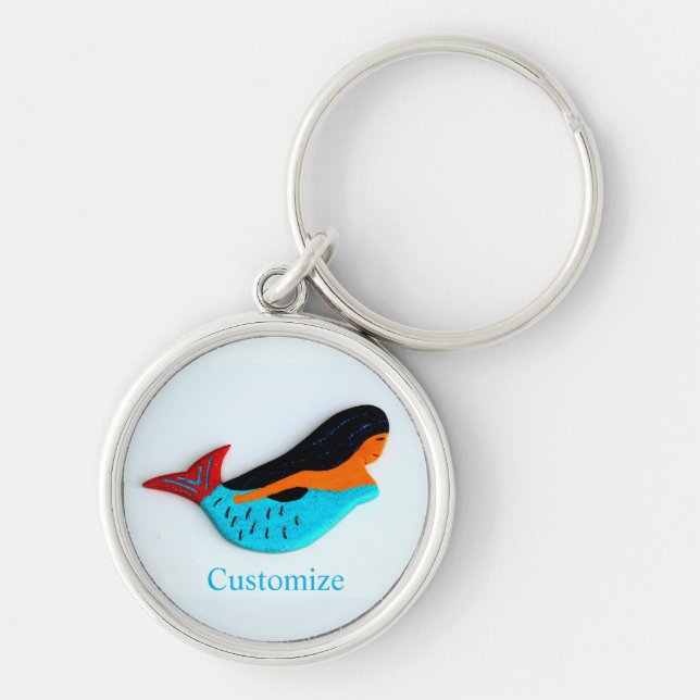 Blue mermaid Thunder_Cove Key Ring (Front)
