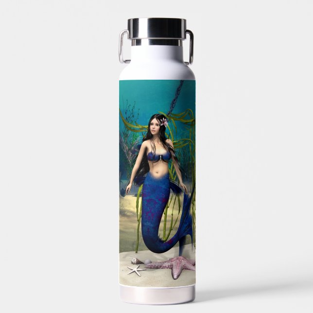 Blue Mermaid Water Bottle (Front)