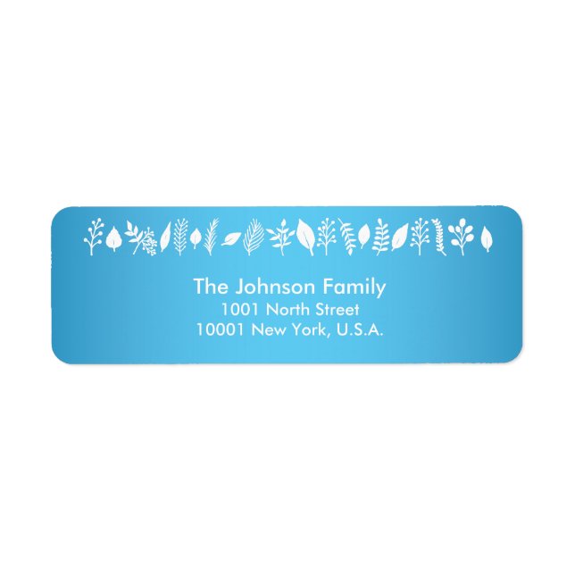 Blue Merry Christmas Return Address Labels (Front)