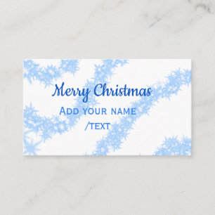 Blue merry christmas sparkle glitter lines add nam business card