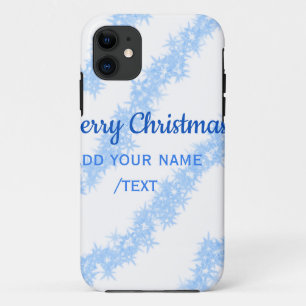 Blue merry christmas sparkle glitter lines add nam iPhone 11 case