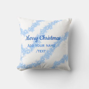 Blue merry christmas sparkle glitter lines add nam cushion
