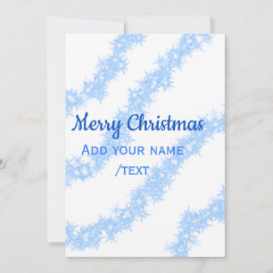 Blue merry christmas sparkle glitter lines add nam holiday card