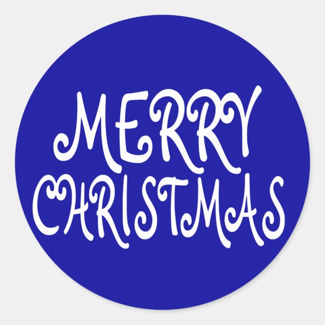 Blue Merry Christmas Stickers (Front)