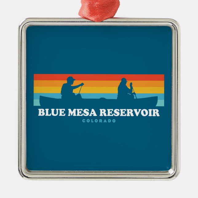 Blue Mesa Reservoir Colorado Canoe Metal Ornament (Front)