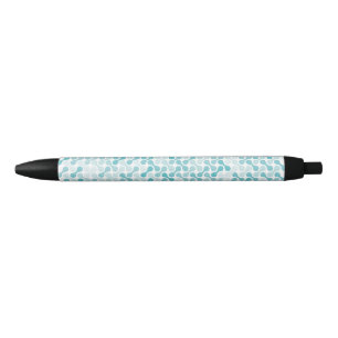 Blue metaball pattern black ink pen