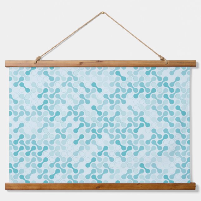 Blue metaball pattern hanging tapestry (Front)