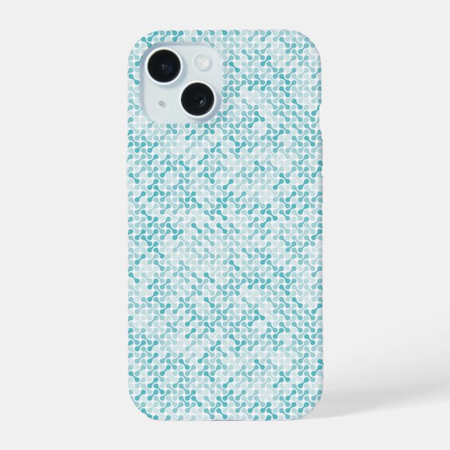 Blue metaball pattern iPhone 15 case (Back)