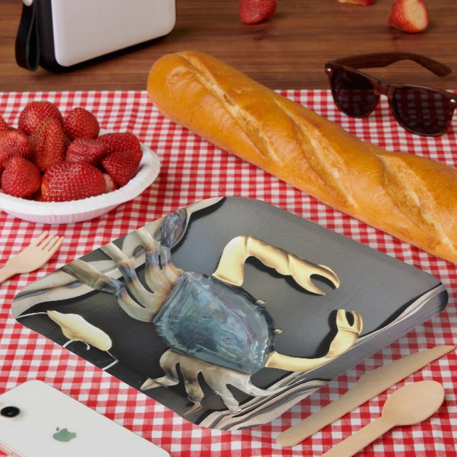 Blue Metal Art Crab  Paper Plate (Picnic)