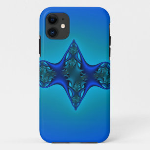 Blue metal fractal iPhone 11 case