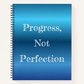 Blue Metal Gradient Motivational Personalised Notebook