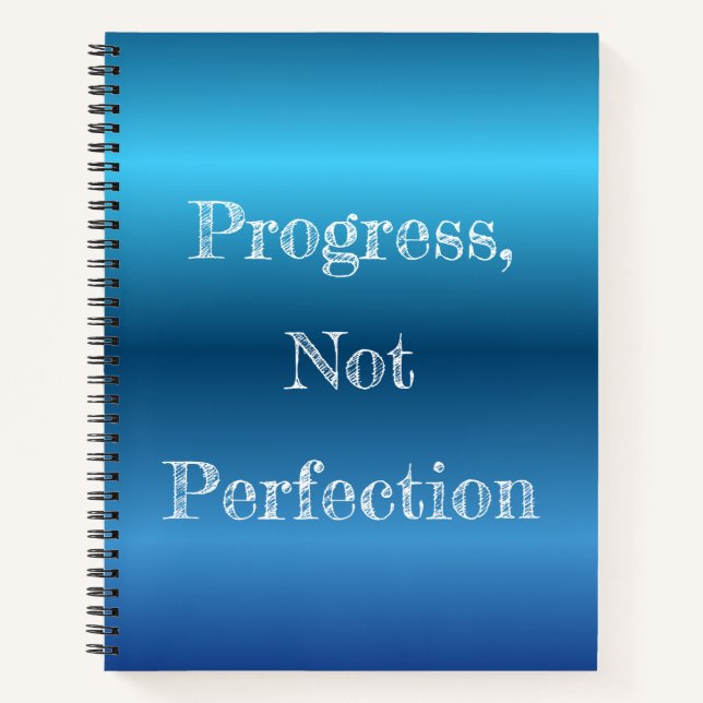 Blue Metal Gradient Motivational Personalised Notebook (Front)