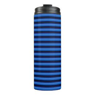 Blue Metal Horizontal Bars Thermal Tumbler