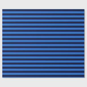 Blue Metal Horizontal Bars Wrapping Paper
