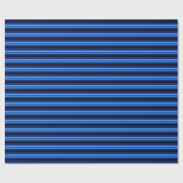 Blue Metal Horizontal Bars Wrapping Paper (Flat)