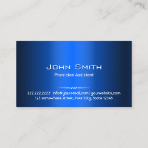 Blue Metal Physician Assistant Business Card