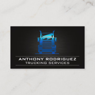 Blue Metal Truck Logo Business Card
