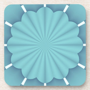 Blue Metallic Abstract Flower Coaster