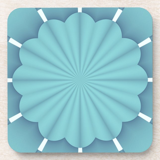 Blue Metallic Abstract Flower Coaster (Front)