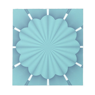 Blue Metallic Abstract Flower Notepad