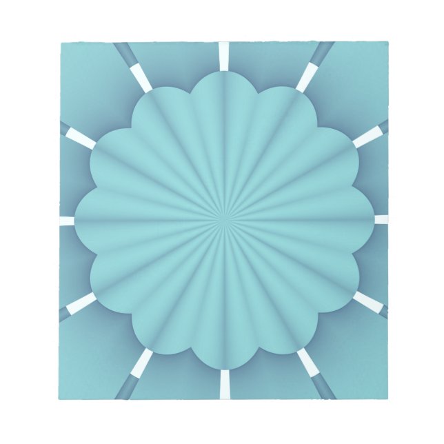 Blue Metallic Abstract Flower Notepad (Front)