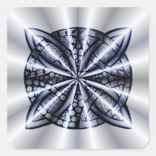 Blue Metallic Celtic Knot Original Art Square Sticker