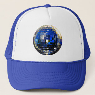 Blue Metallic Disco Ball Trucker Hat