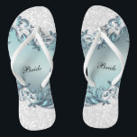 Blue Metallic Floral & Confetti Glitter | Wedding Thongs<br><div class="desc">Bridal Party Flip Flop Shoes ready for you to personalise. ⭐This Product is 100% Customisable. Graphics and/or text can be added, deleted, moved, resized, changed around, rotated, etc... 99% of my designs in my store are done in "LAYERS". This makes it easy for you to resize and move the graphics...</div>