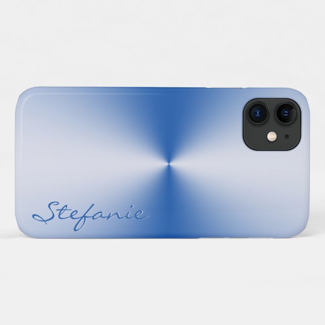 Blue Metallic Radial Case-Mate iPhone Case (Back (Horizontal))
