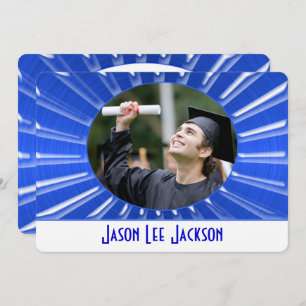 Blue Metallic Sunburst Invitation