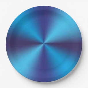 Blue Metallic Texture Design Paper Plate