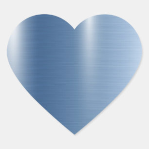 Blue Metallic Wedding Baby Shower Birthday Heart Heart Sticker
