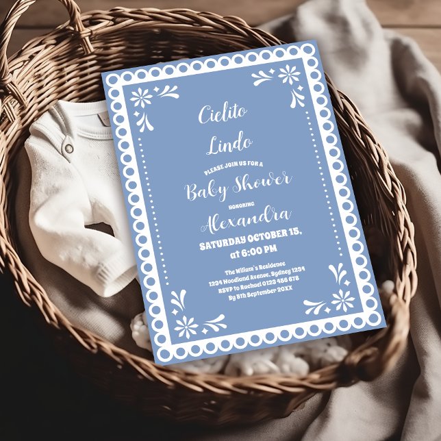 Blue Mexican Cielito Lindo  Baby Shower  Invitation (Creator Uploaded)