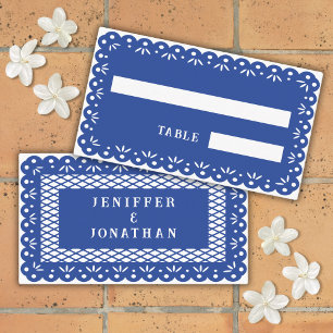 BLUE MEXICAN PAPEL PICADO place card