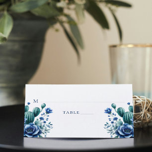 Blue Mexican Style Quinceañera Personalised Place Card