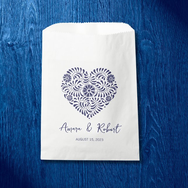 Blue Mexican Talavera heart Favour Bag (Creator Uploaded)