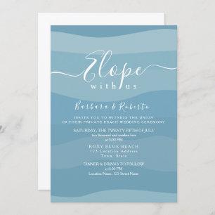 Blue Micro Wedding Invitation