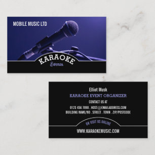 Blue Microphone, Karaoke Event Organizer Business Card