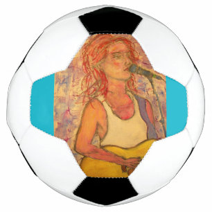 blue microphone songstress soccer ball