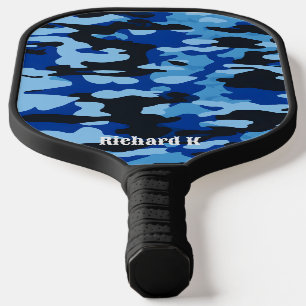 Blue Military Camo Pickleball Paddle - Custom!