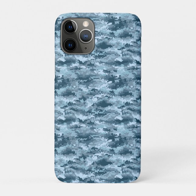 Blue military pixelated camouflage pattern Case-Mate iPhone case (Back)
