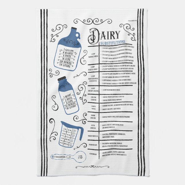 Blue Milk Substitute Baking Tea Towel (Vertical)