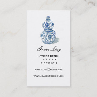 Blue Ming Vase Interior Designer Business Card