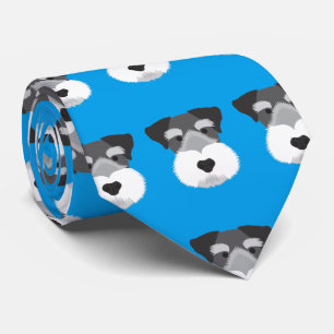 Blue Miniature Schnauzer Tie