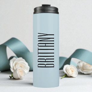 Blue Minimal Bridesmaid Personalised Name Simple Thermal Tumbler